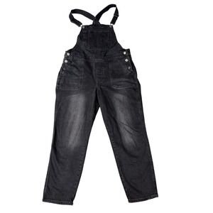Old Navy OG Overalls Womens 8 Petite Washed Black Denim 672509-00 Workwear